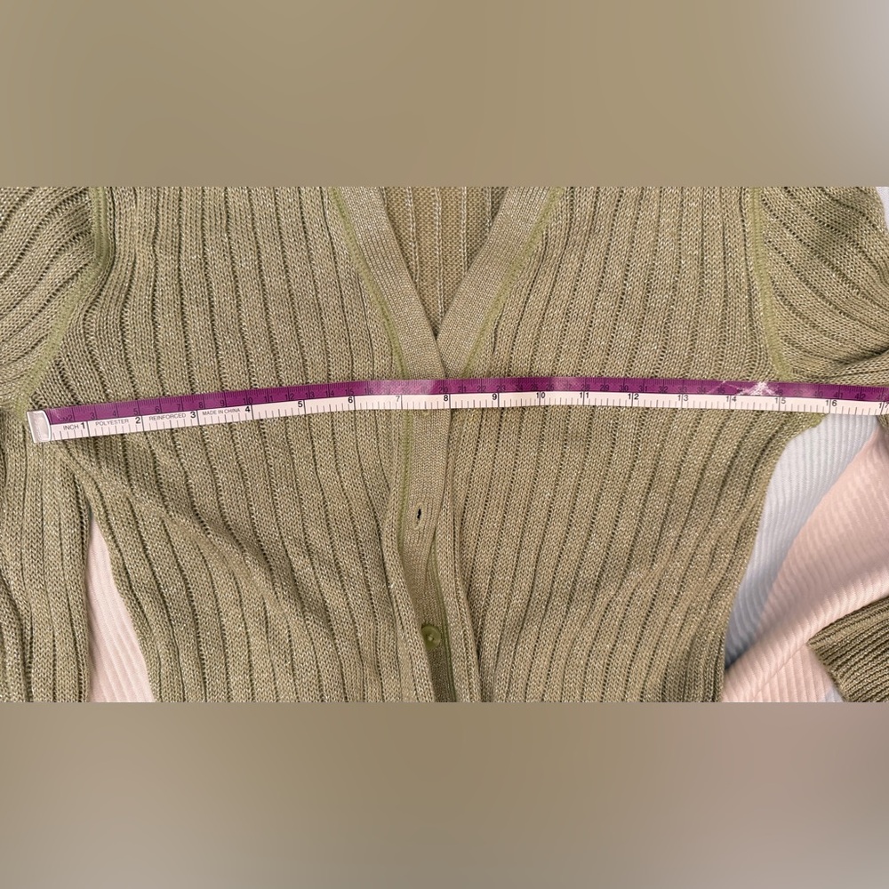 Ralph Lauren Olive-Green Ribbed V-Neck Cardigan-NWOT - Picture 14 of 14